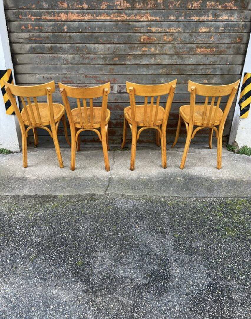 (Lot) 4 bistro chairs Baumann (light oak)