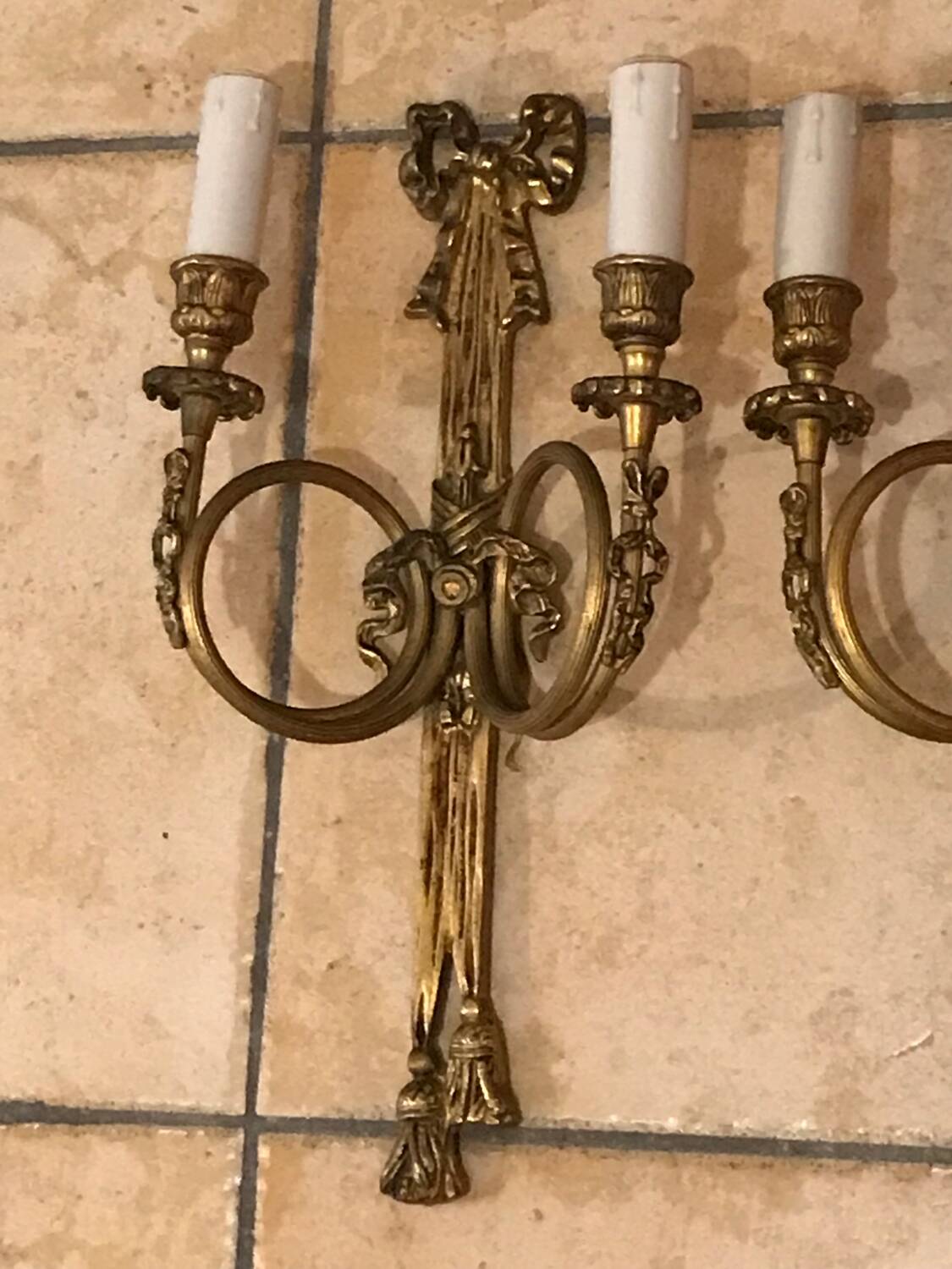 Paire d’appliques en bronze