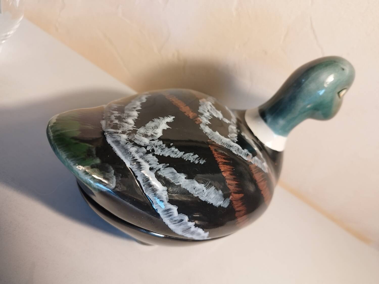 Ceramic duck emptier by Michel Caugant