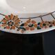 Series of 6 Saint Amand Ceranord soup plates, ocher and green pattern France