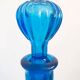 Large blue glass carafe