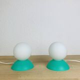 Paire de lampes boules style memphis, années 80