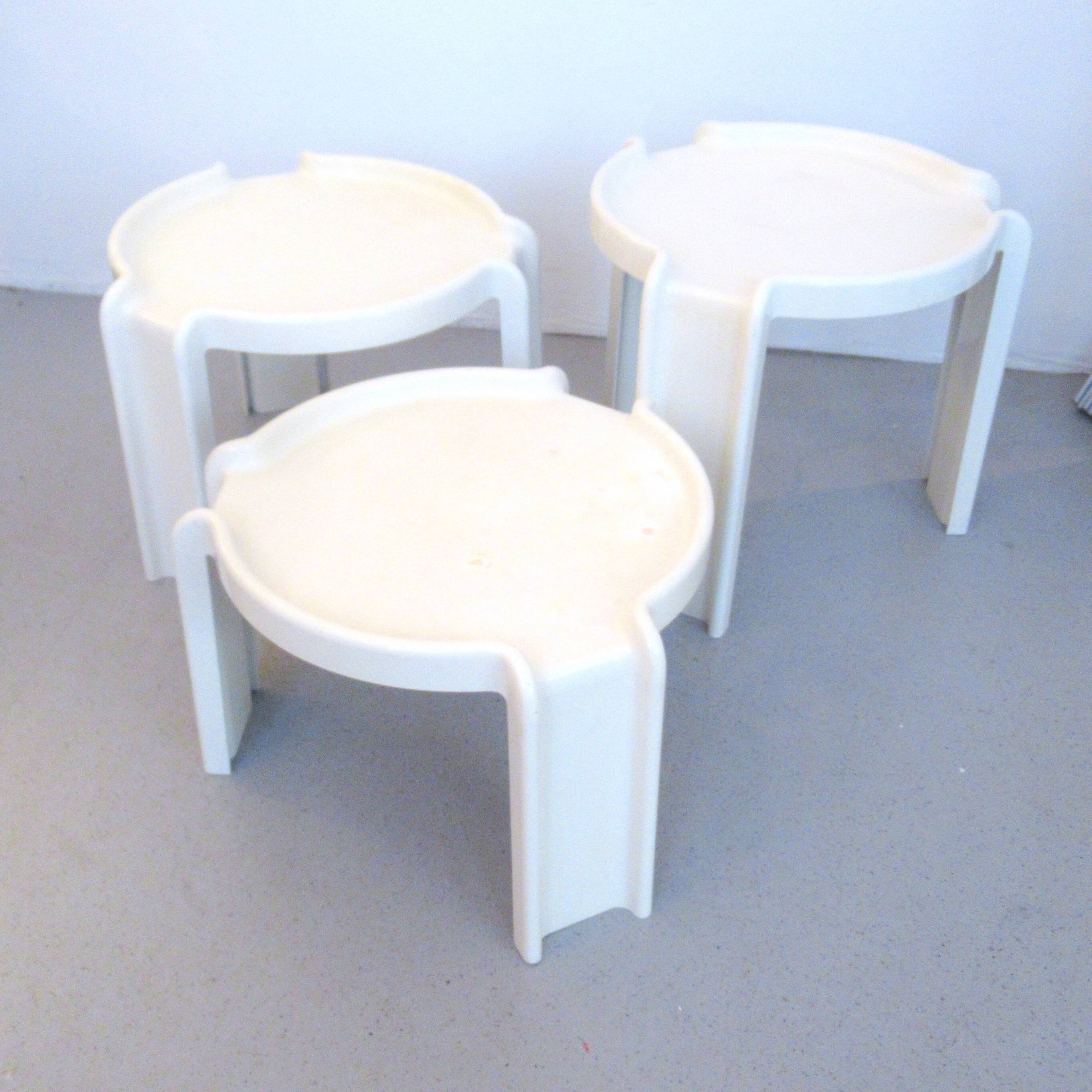 Three Giotto Stoppino Kartell nesting tables from the 60s