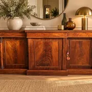 Large buffet in flame mahogany, William IV / Regency columns.