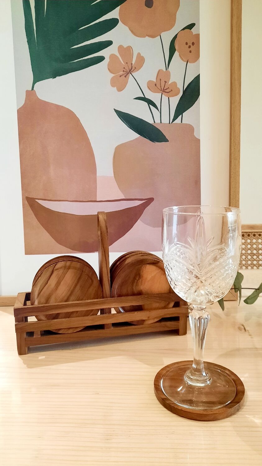 Vintage wooden coaster