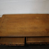 Flat oak desk Henri II style