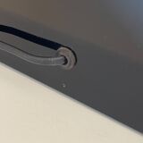 MAISON JANSEN (attr) 'Ammonite' lamp 102cm, gilded brass and black lacquered wood