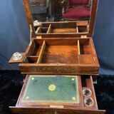 Louis-Philippe period mahogany writing desk with candlestick, 19th century