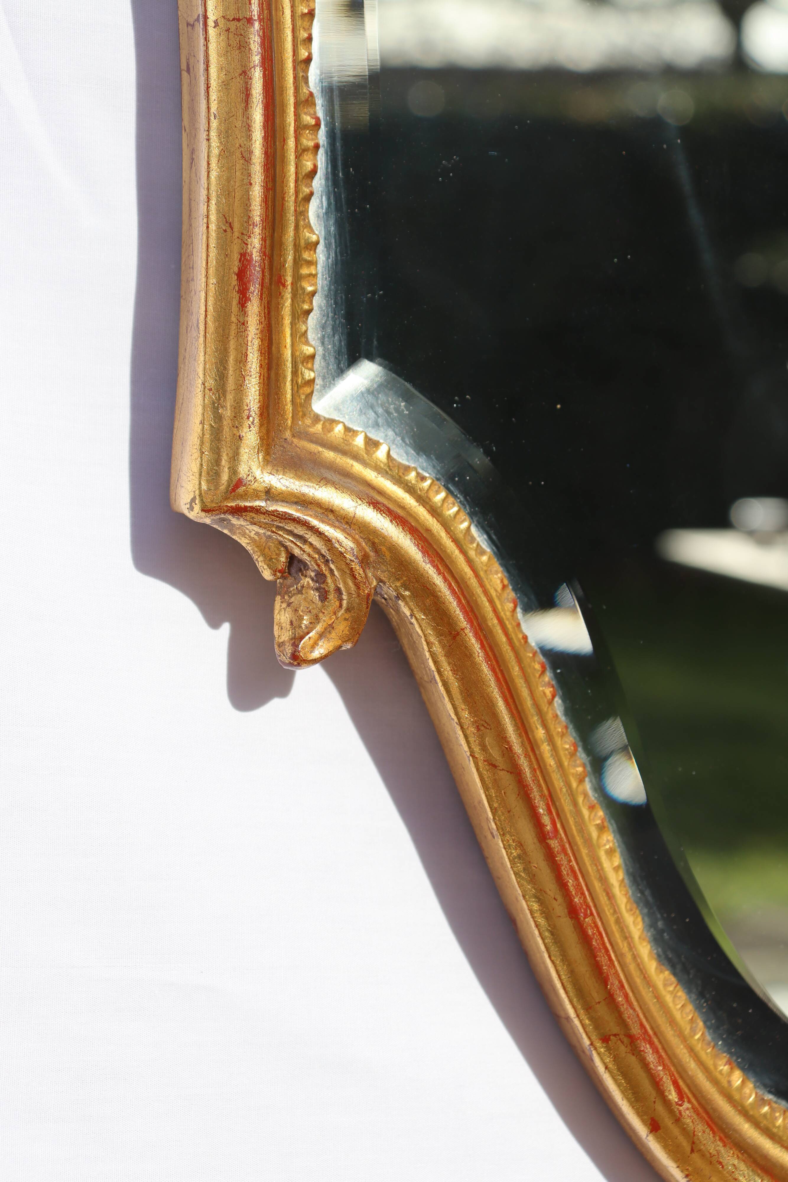 Deknudt, Vintage golden mirror Louis XV style   48x93cm