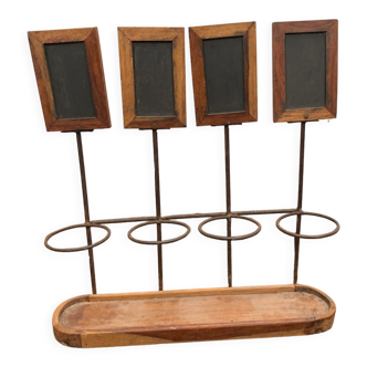 4 bottles holders with slates