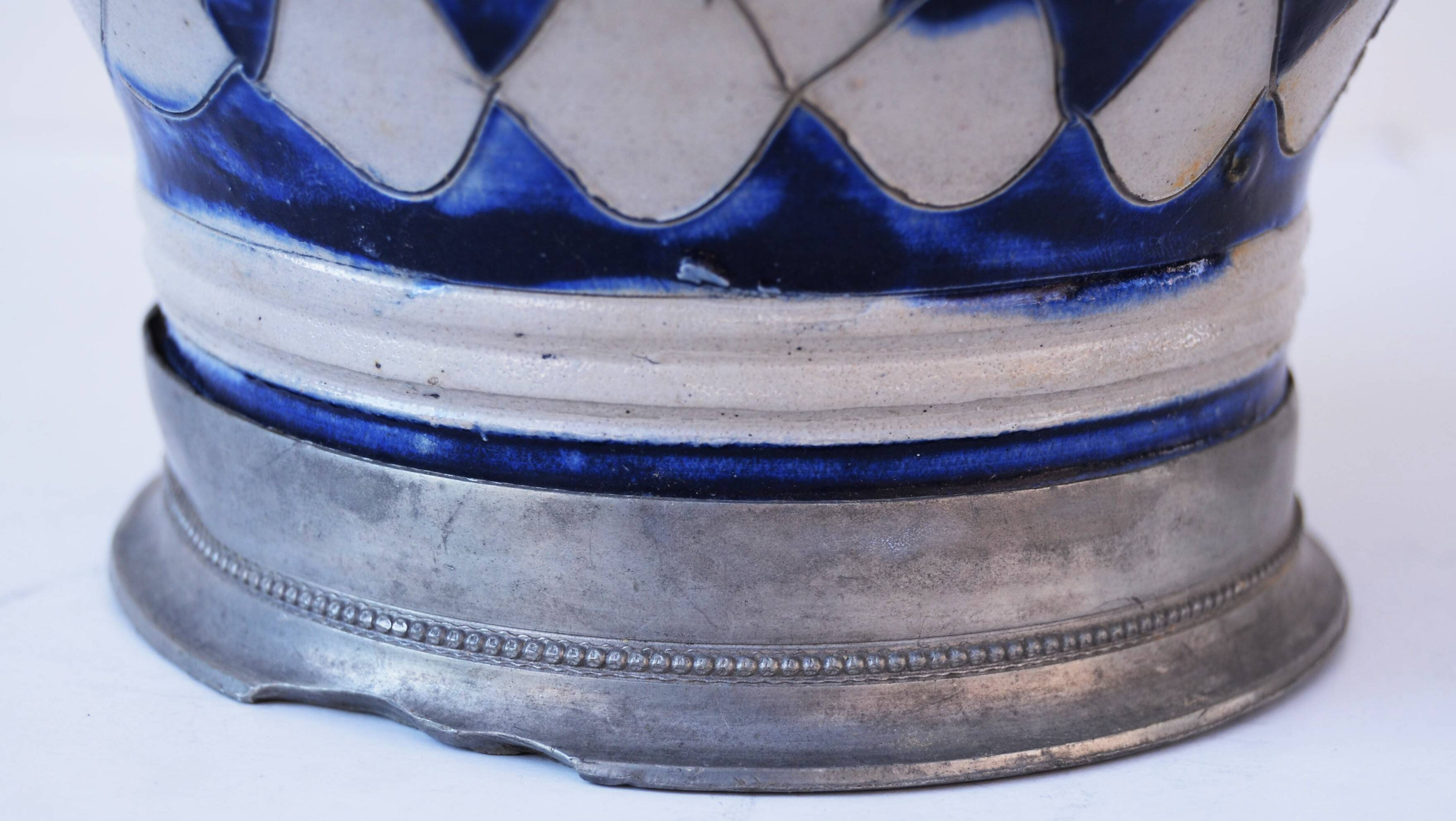 19th Century German Glazed Westerwald Pitcher Biedermeir 2,5L