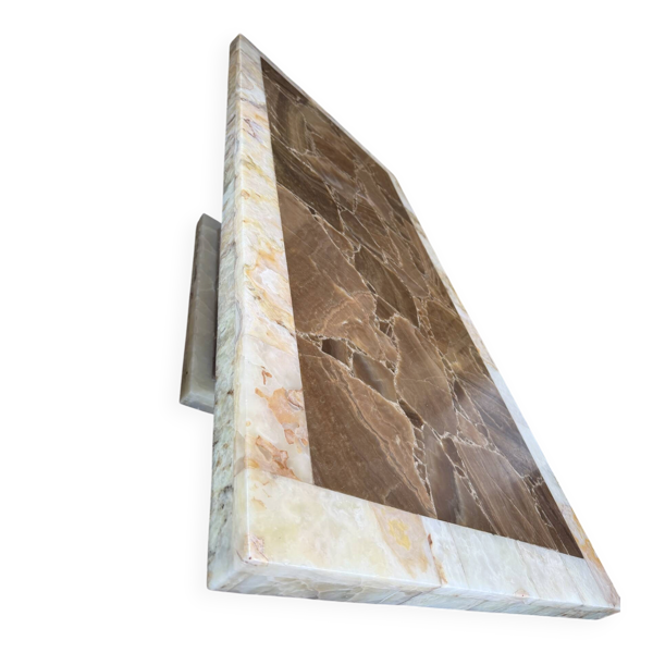 Table basse vintage en onyx signée Muller’s of Mexico