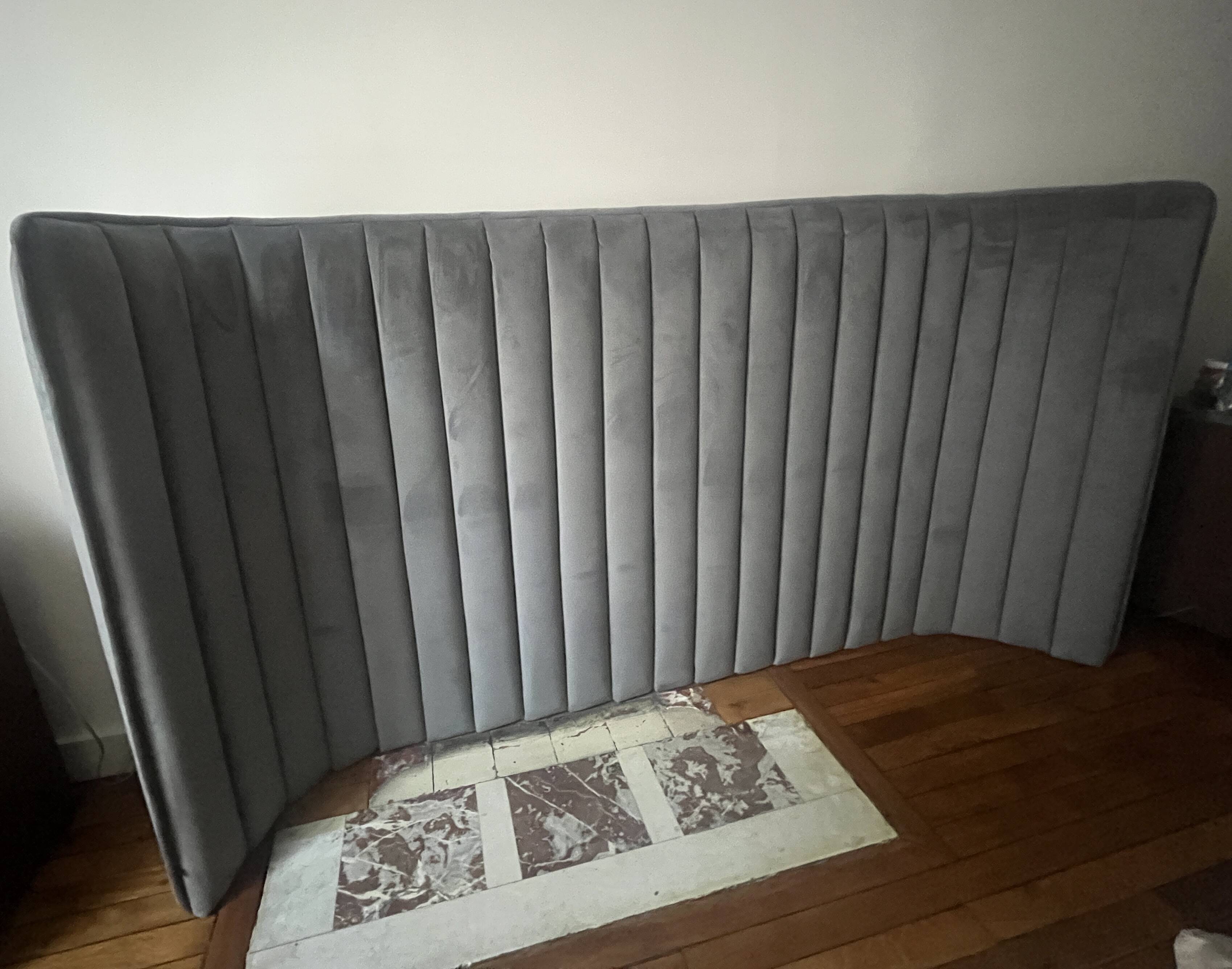 Habitat grey boudoir headboard 244 x 120 cm