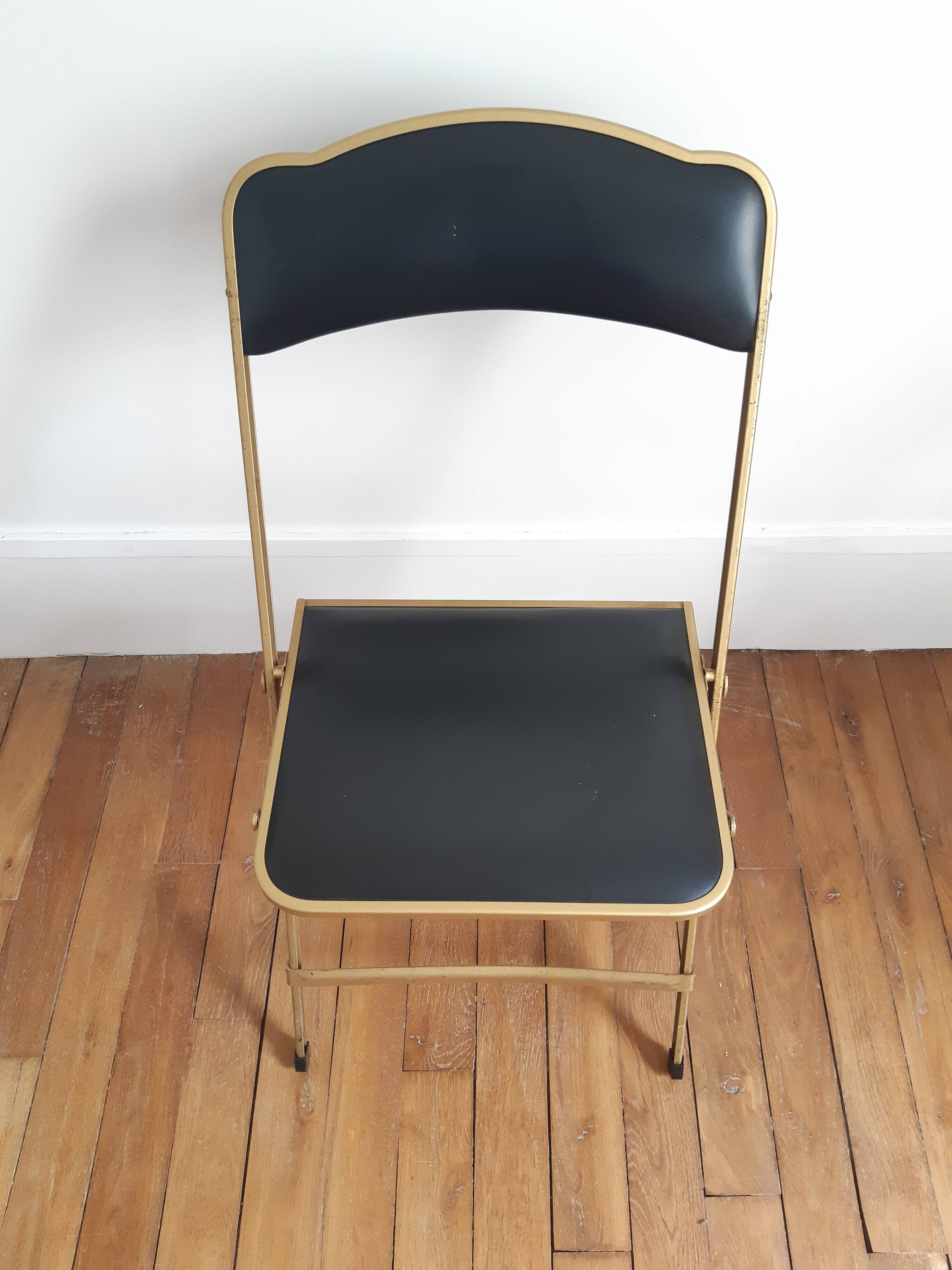 Lot de 2 chaises pliantes skai et métal