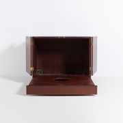 Vintage bar cabinet with brass markings
