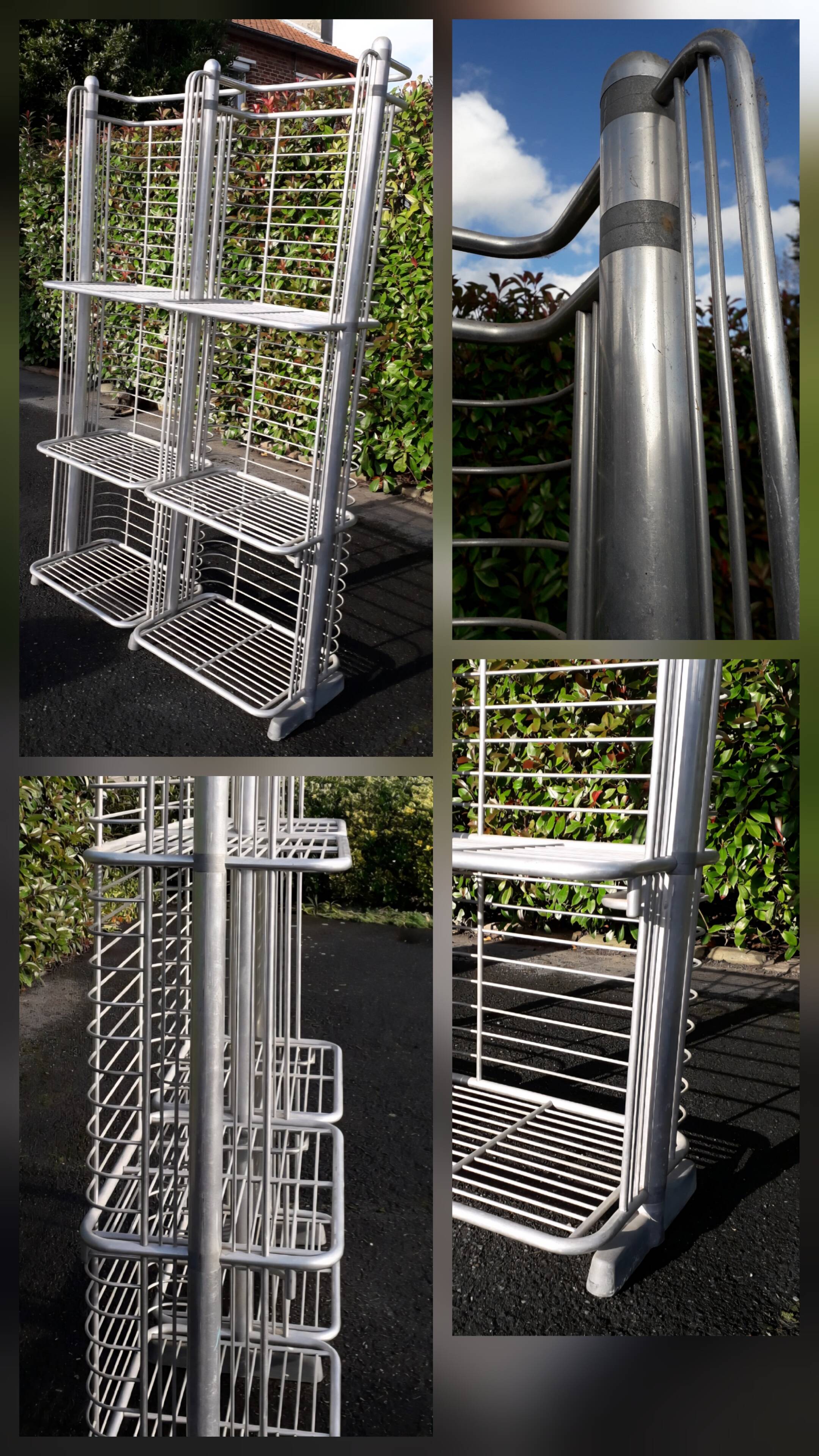 Art Deco shelf, aluminum