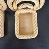 VINTAGE 1960 BOOKENDS WOVEN BASKETS IN 60S RETRO CERAMIC