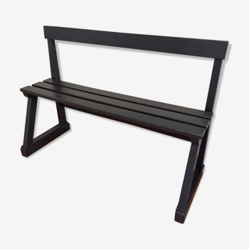 Banc église ancien, chêne, anthracite