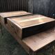 Antique farmhouse table in solid cherry wood with 2 drawers and 1 pull-out at the end with turned legs.