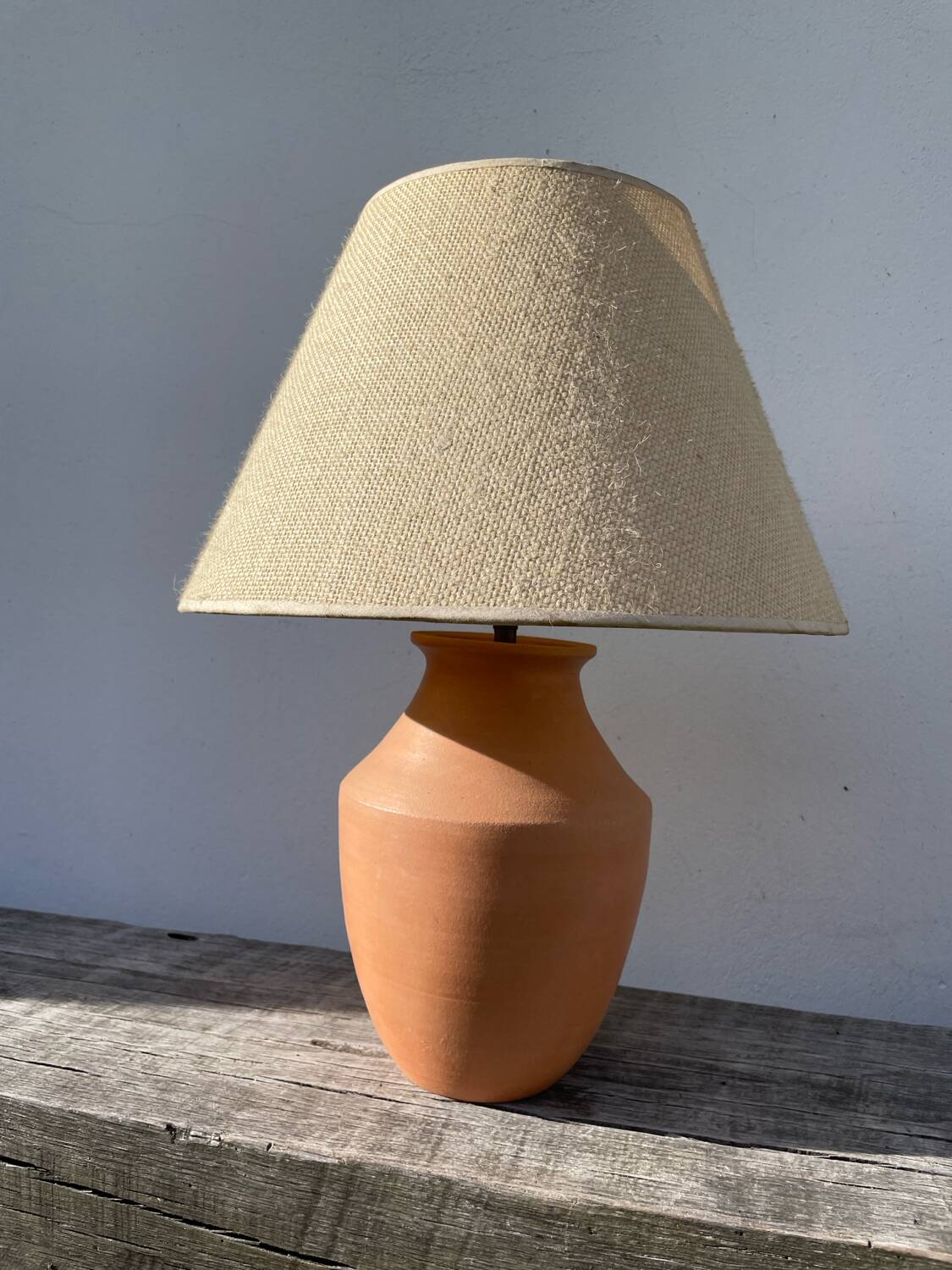 Terracotta ceramic lamp