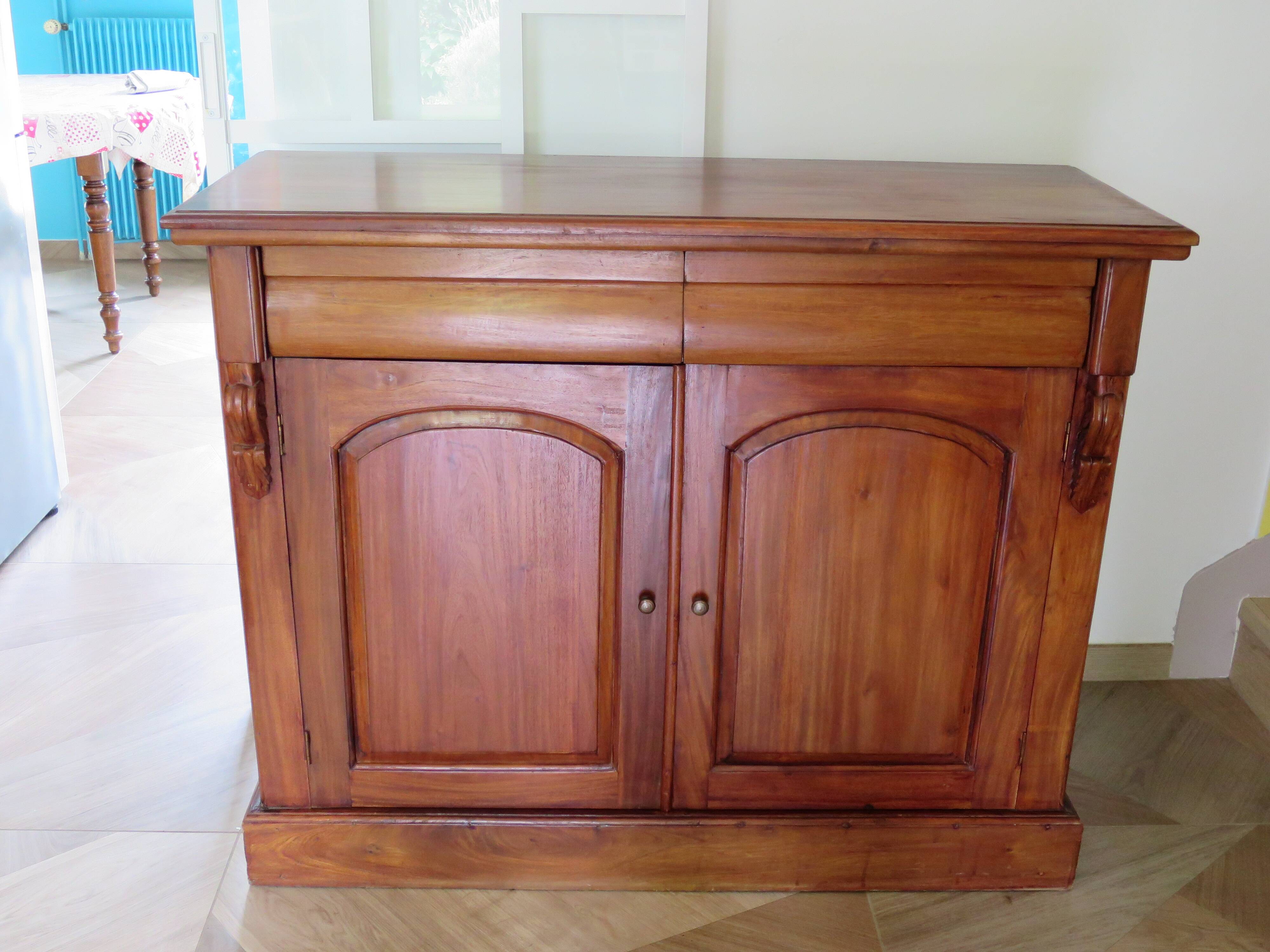 Rare mahogany buffet 2 doors-2 drawers - English style - Sideboard -Kareen Mausfield