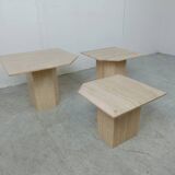 Vintage travertine nesting tables or side tables, 1970s
