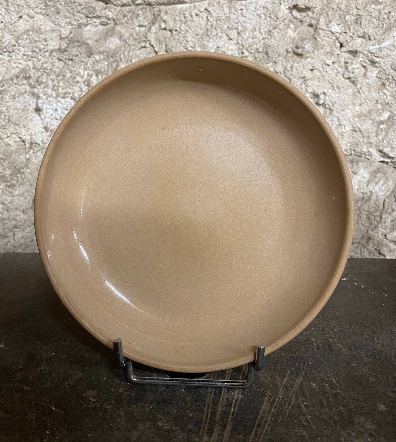 Set of 4 authentic stoneware soup plates signed GIEN
