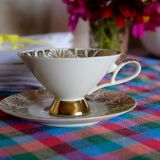 Walking cup tea / coffee porcelain fine Bavarian manufacture Gareis Waldsasse