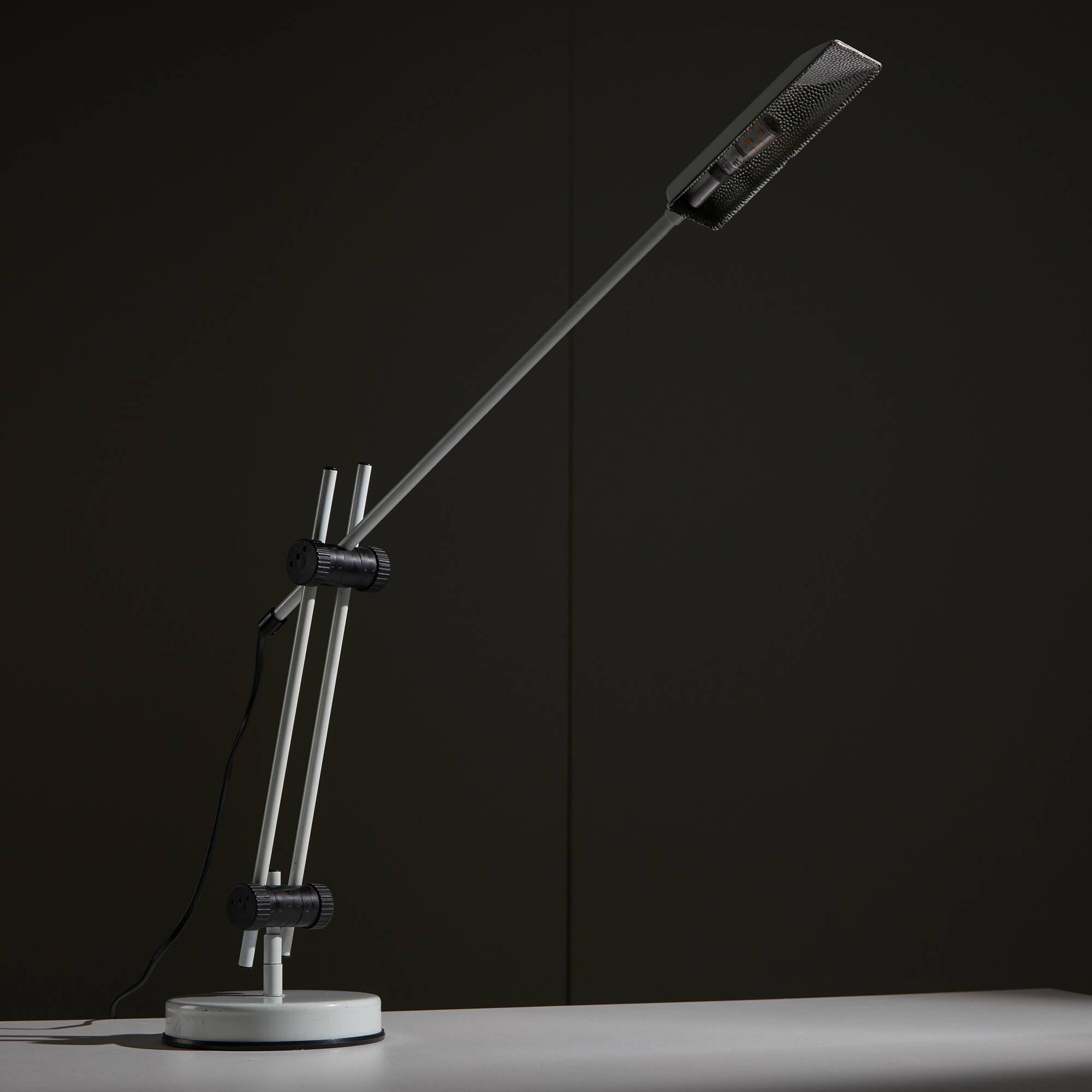Veneta Lumi White Desk Lamp with Black Parts, 1980s