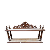 Petite étagère murale/console d’appoint Napoléon III — noyer sculpté e