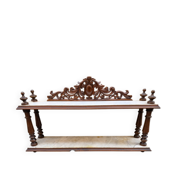 Small wall shelf/console table Napoleon III — carved walnut