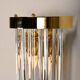 Wall lamps of brass and crystal glass by Novaresi, Italy 1970s