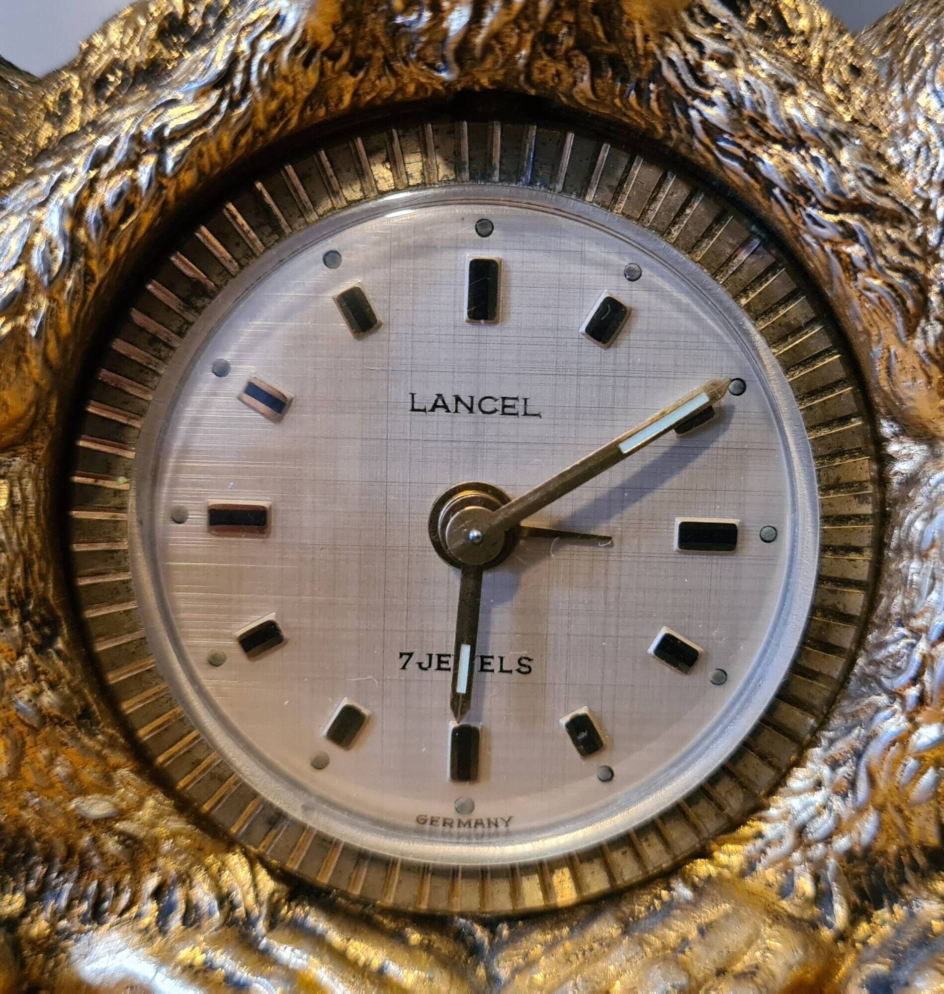 Clock / alarm clock vintage lancel model "the three monkeys of wisdom" very rare!