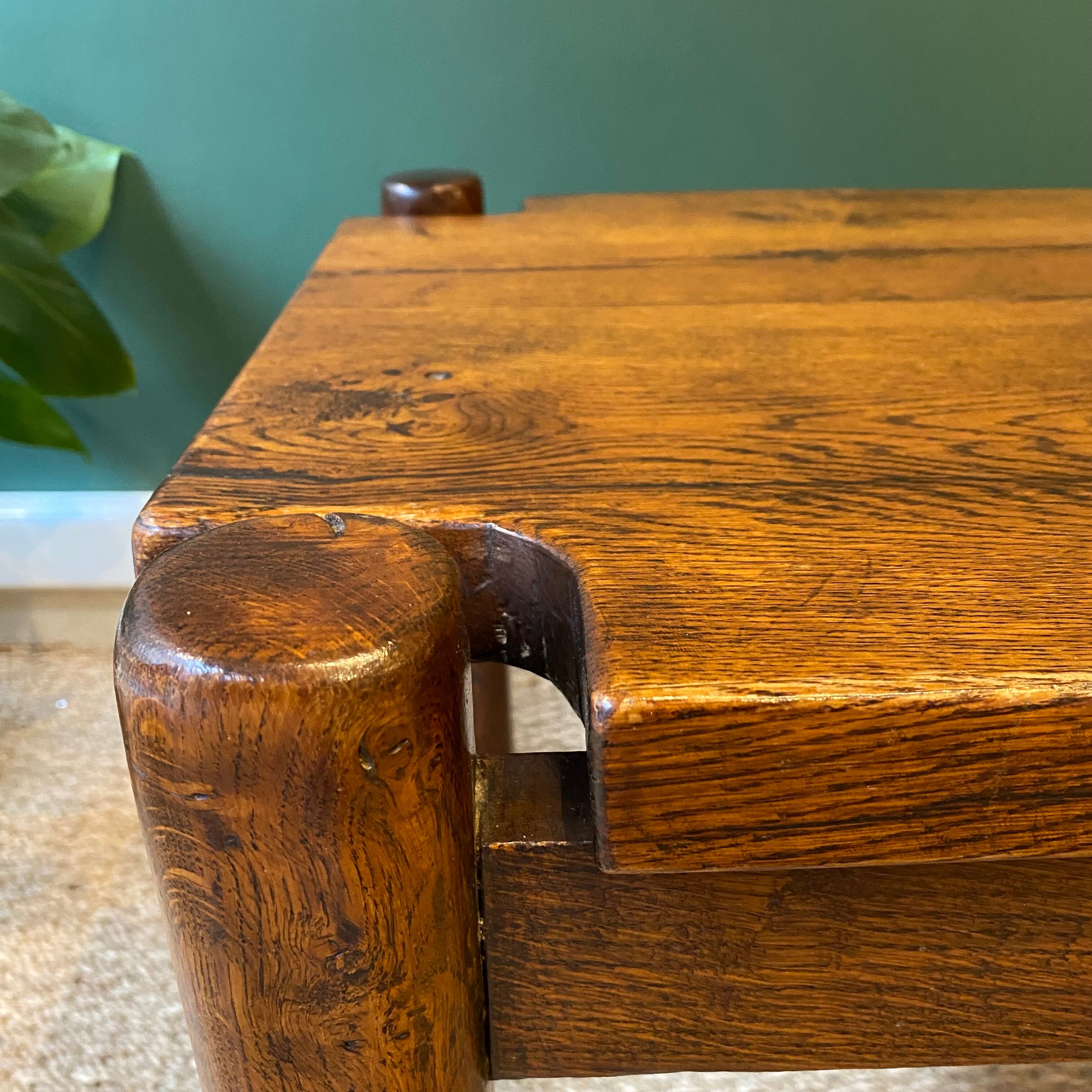 Brutalist oak coffee table