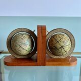 Vintage bookends globe world