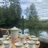 Old coffee service with yellow decor