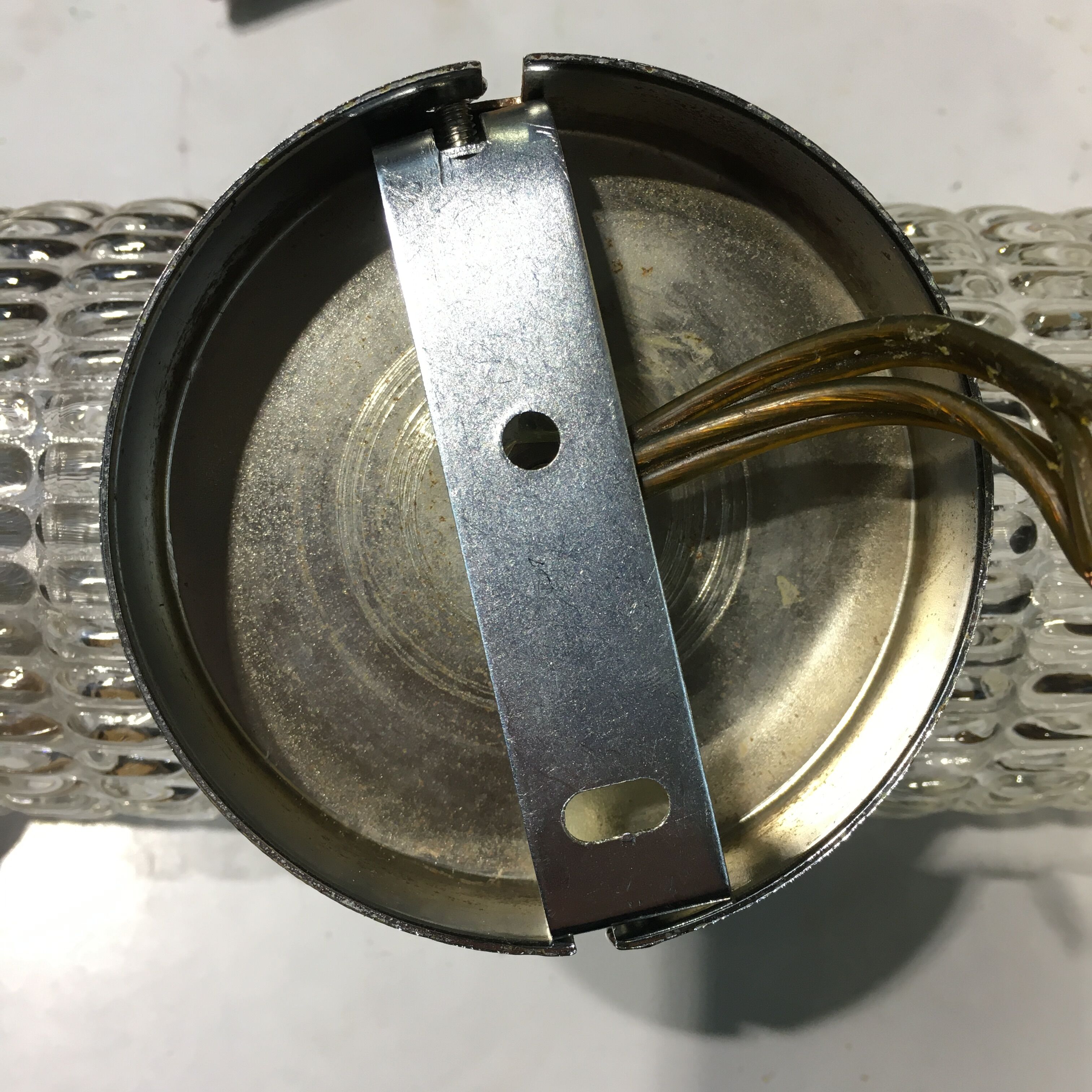 Wall lamp double lights chrome and glass 70s