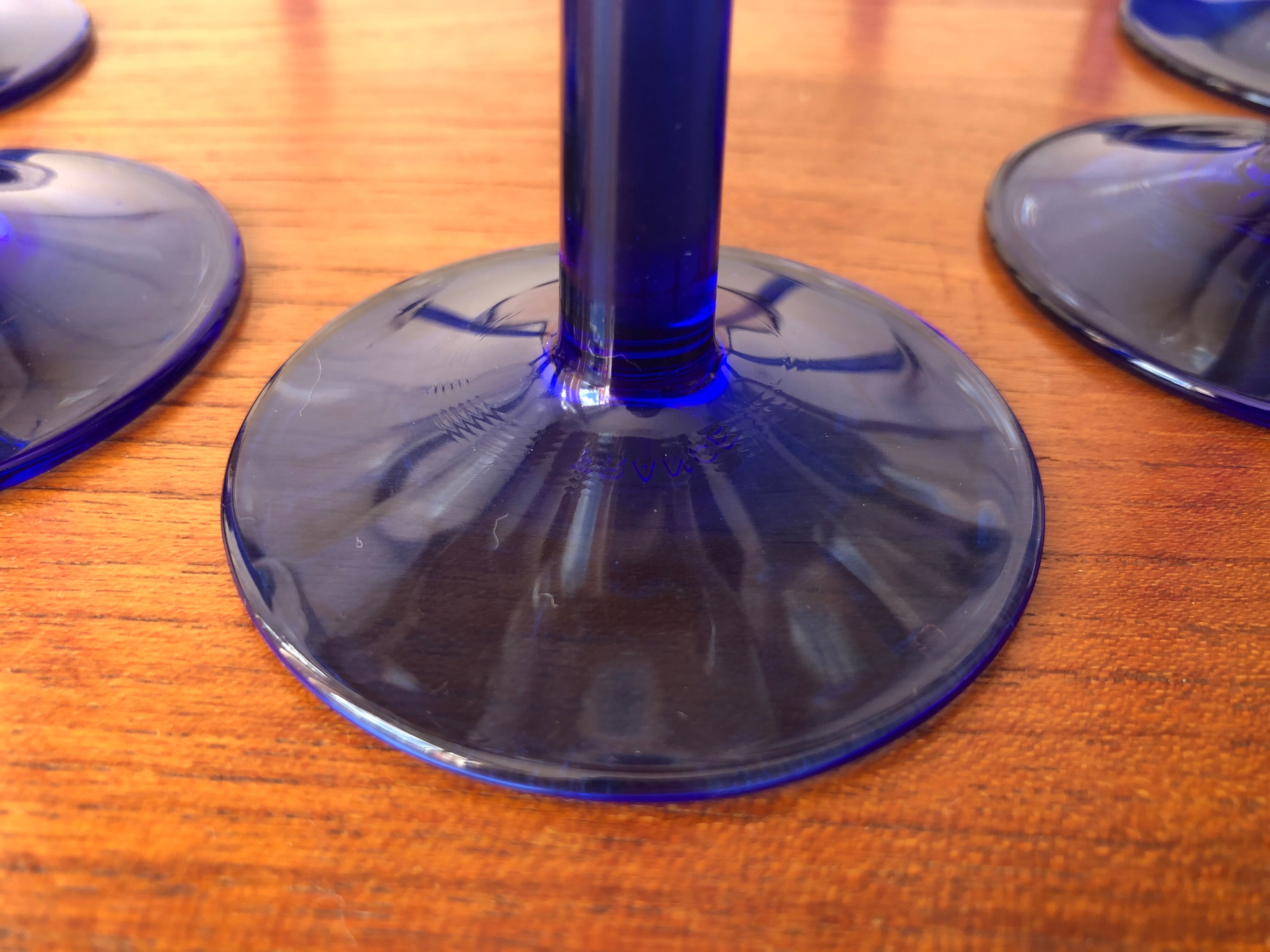 Vintage cobalt blue stemmed lenses