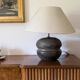 Mid-century modern brown ceramic lamp base,  France 1960s