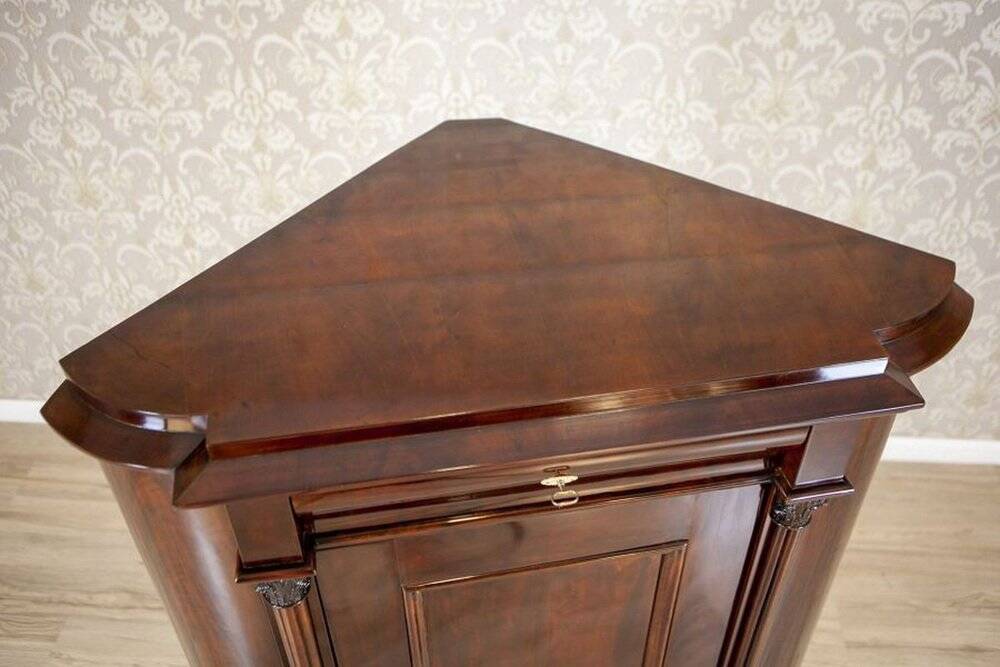 Biedermeier Mahogany Corner Cabinet, 1870