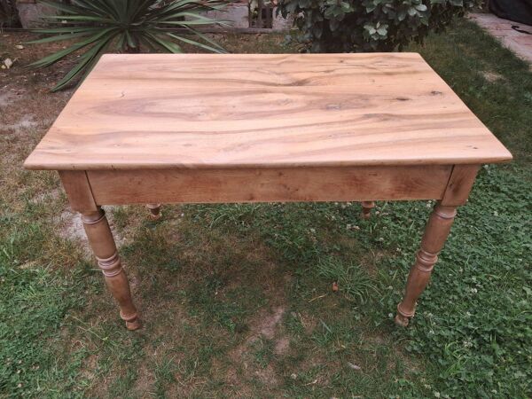 Table bureau ancienne de style Louis Philippe en merisier avec 2 tiroirs