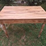 Table bureau ancienne de style Louis Philippe en merisier avec 2 tiroirs