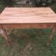 Antique Louis Philippe style desk table in cherry wood with 2 drawers