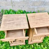 Bedside tables made of natural wood
