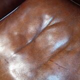 Armchair Made from Cognac-Colored Cowhide Leather