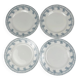 Set de 4 assiettes plates St Amand, vers 1930