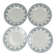 Set de 4 assiettes plates St Amand, vers 1930