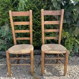 Set of 4 straw chairs
