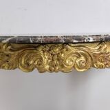 Louis XV period carved and gilded wooden console. Circa 1880.