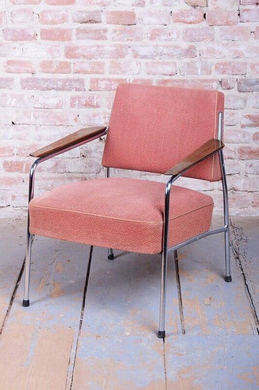 Bauhaus Seating Set in Tubular Chrome-Plated Steel, Czech, 1940s, Set of 3